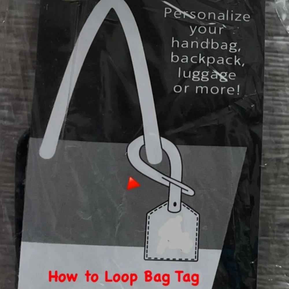 NWT “K•Carroll” Bag Tag Monogram Letter “D” White Bag Tag with “Black” Letter